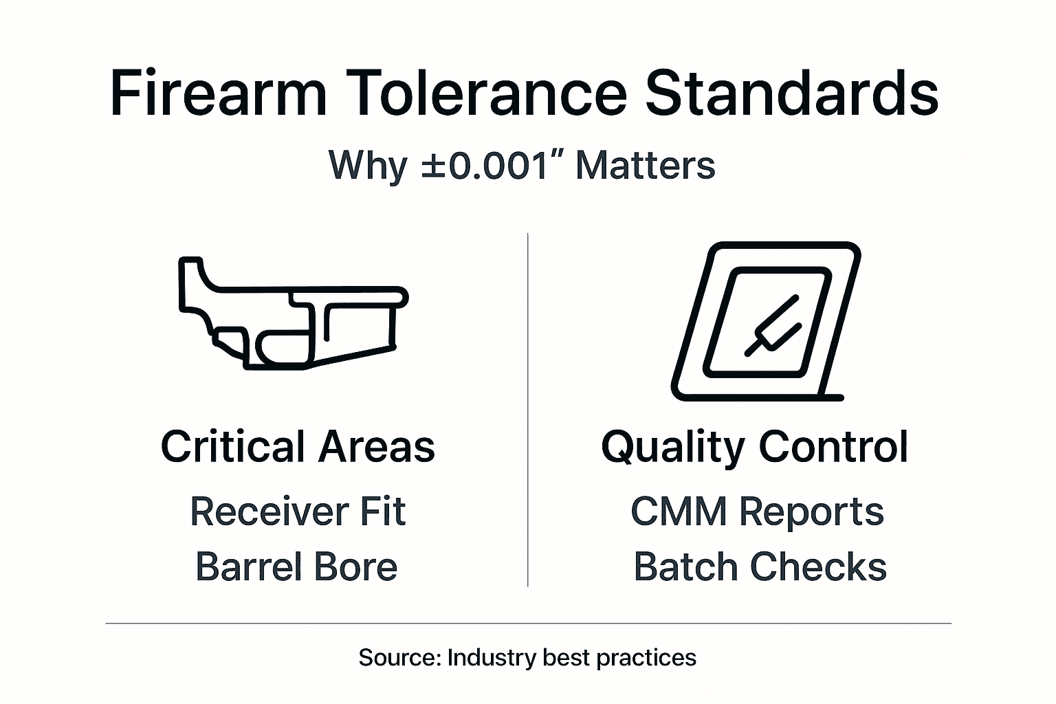 Infographic of firearm tolerance and quality control