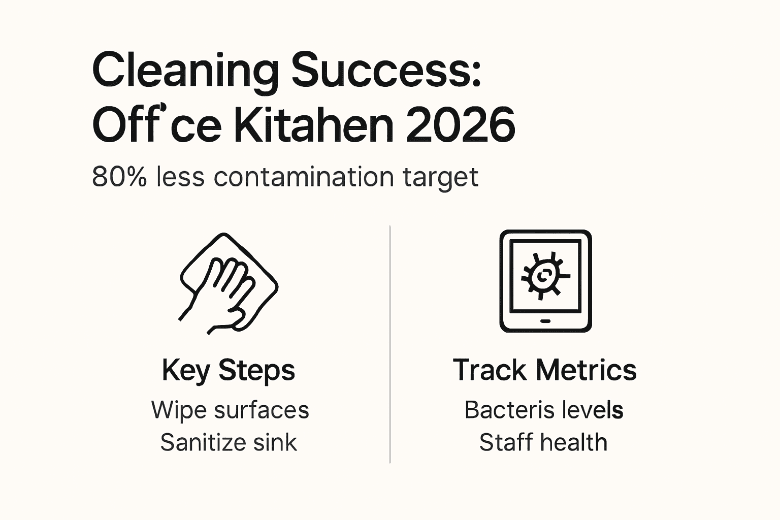 Infographic showing cleaning steps and metrics