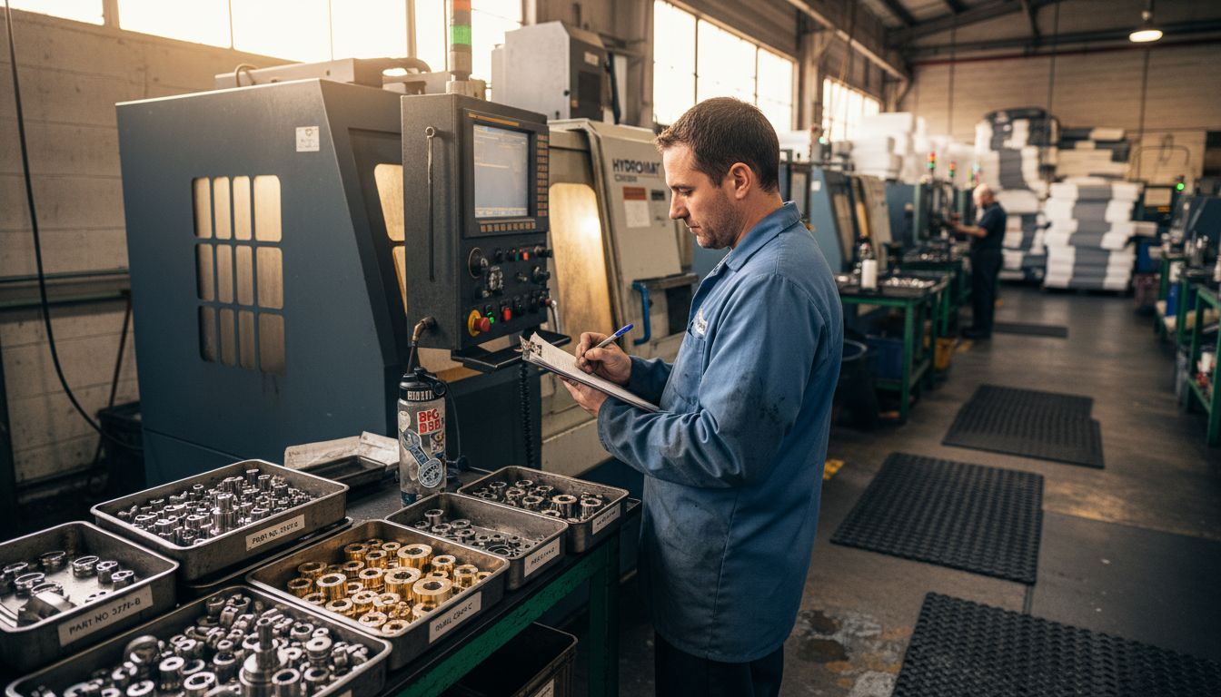 Operator with Hydromat CNC multi-spindle station