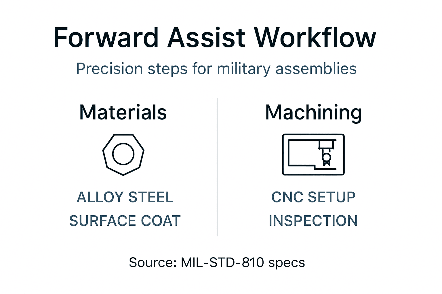 Infographic showing workflow and materials steps