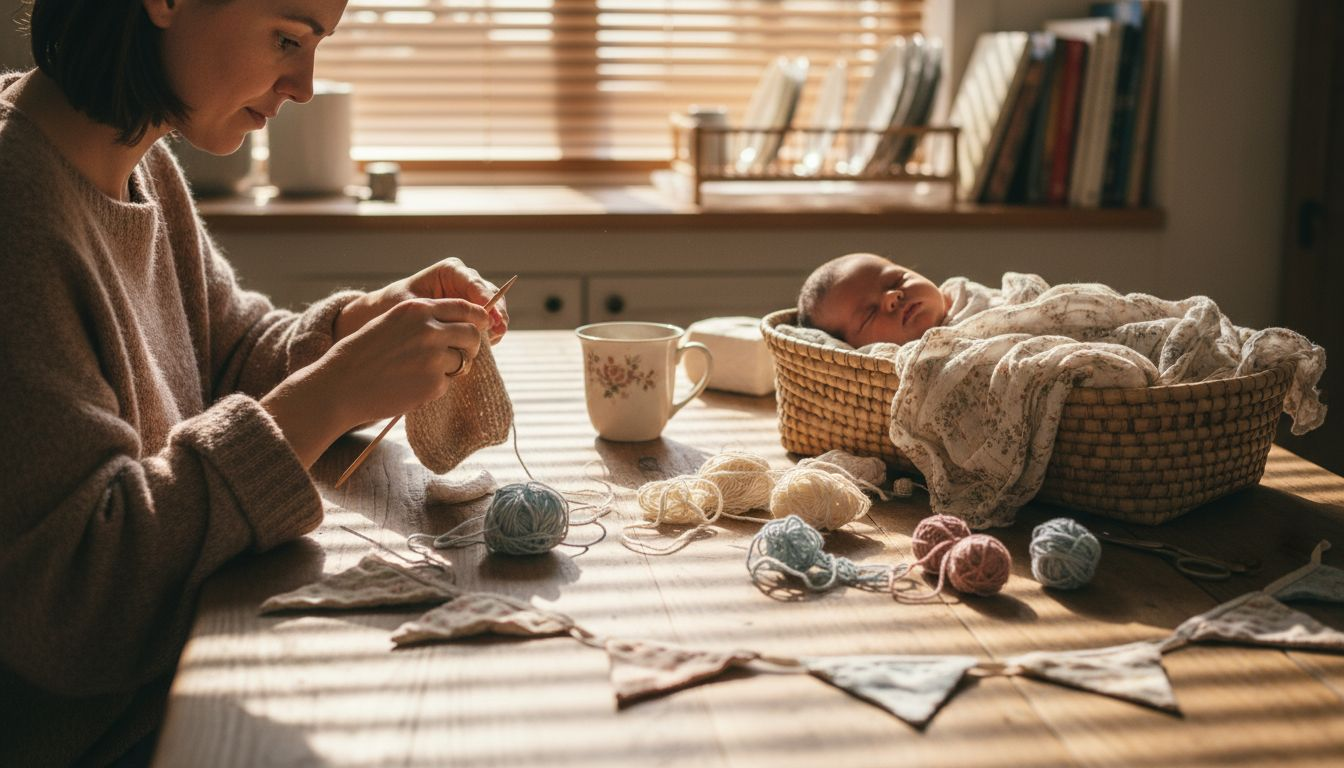 Parent crafting diy newborn photo props