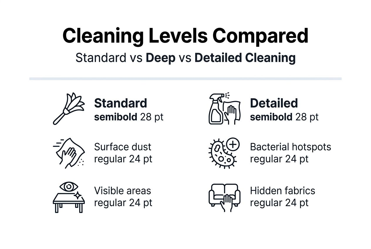 Infographic comparing cleaning levels and benefits