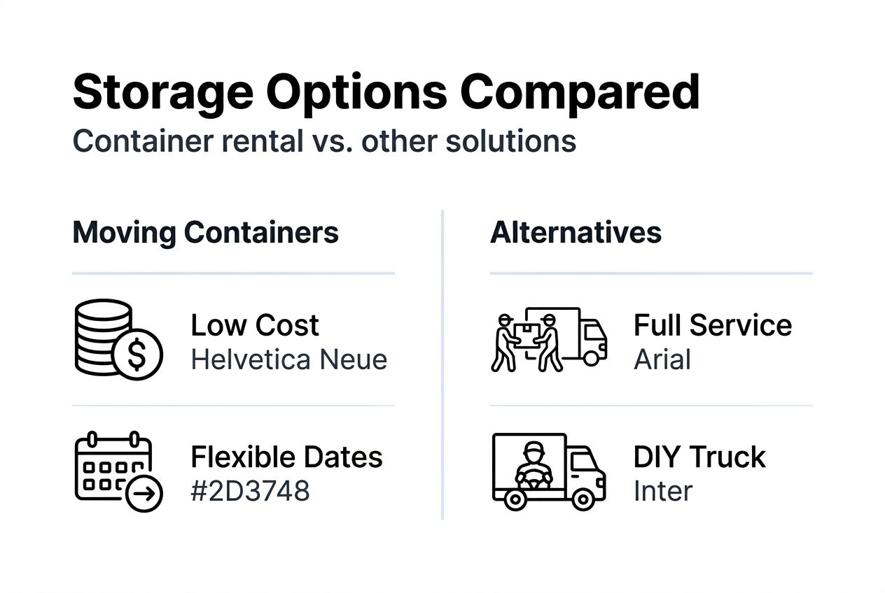 Infographic comparing storage container rental options