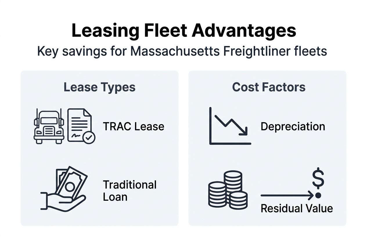 Infographic showing Freightliner leasing cost factors