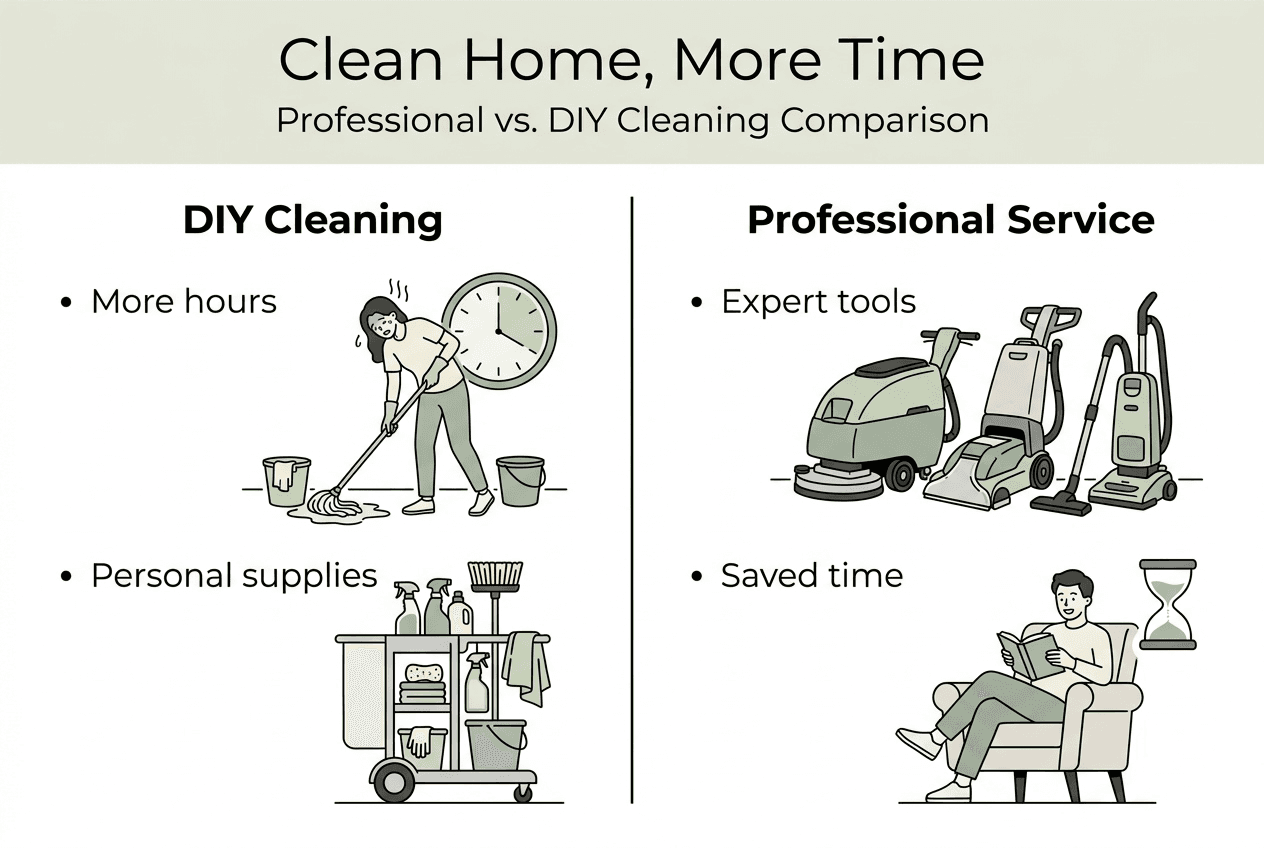 Infographic comparing pro and DIY cleaning