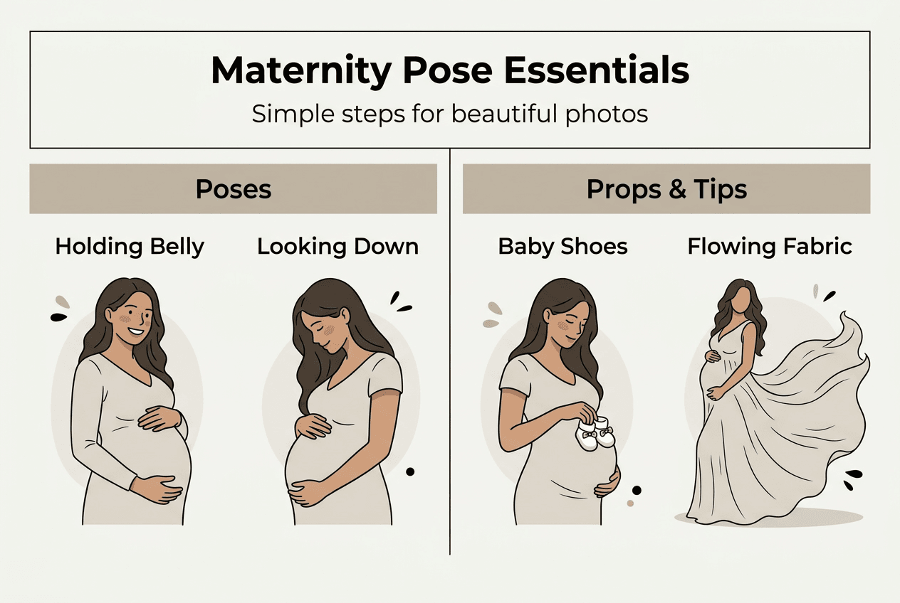 Infographic on maternity posing essentials