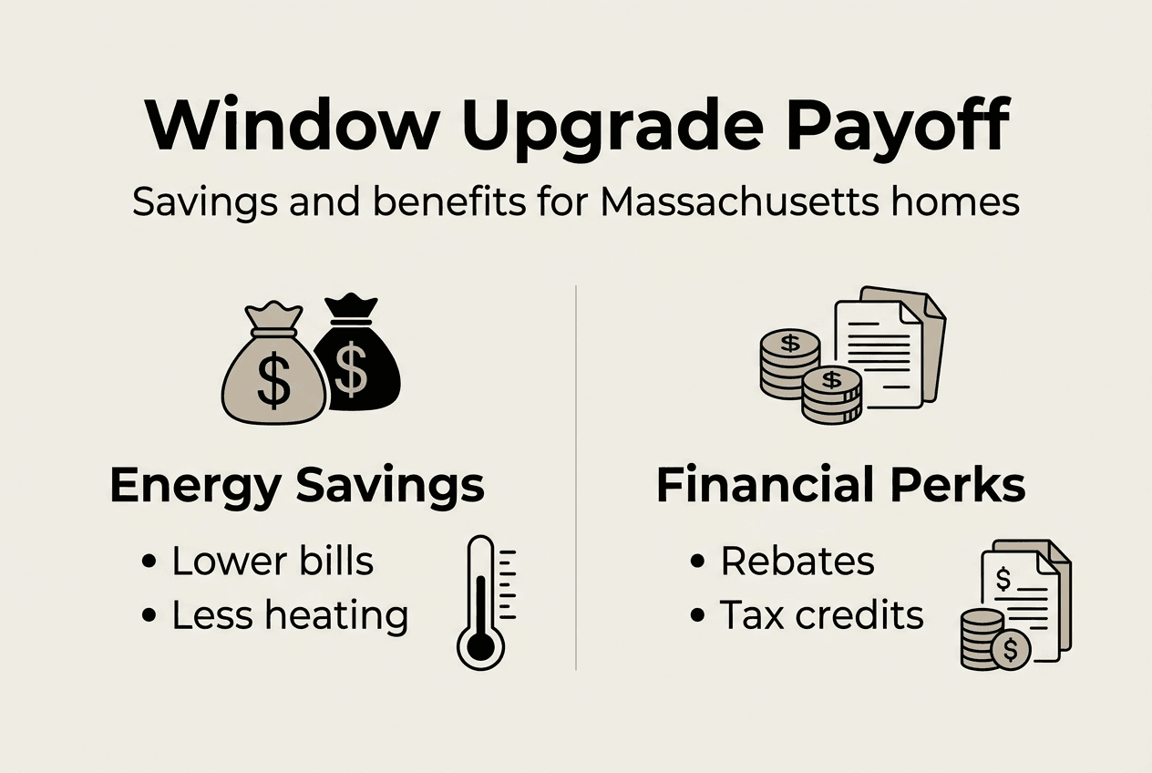 Infographic summarizing window savings and benefits