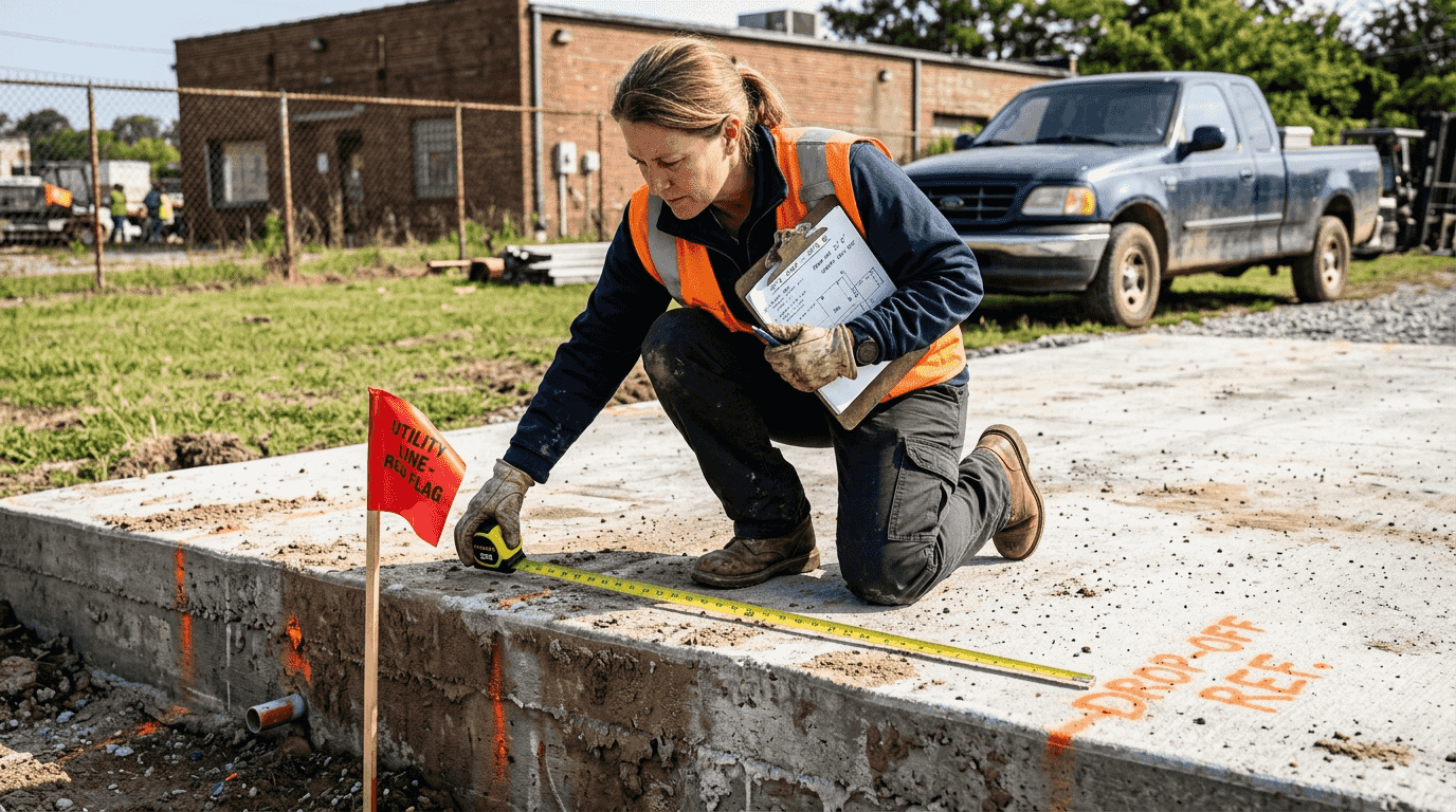 Manager measures site for container placement
