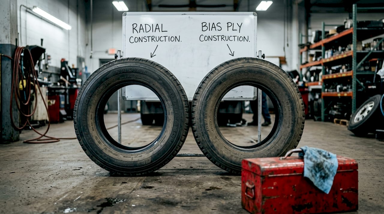 Radial and bias ply trailer tires comparison