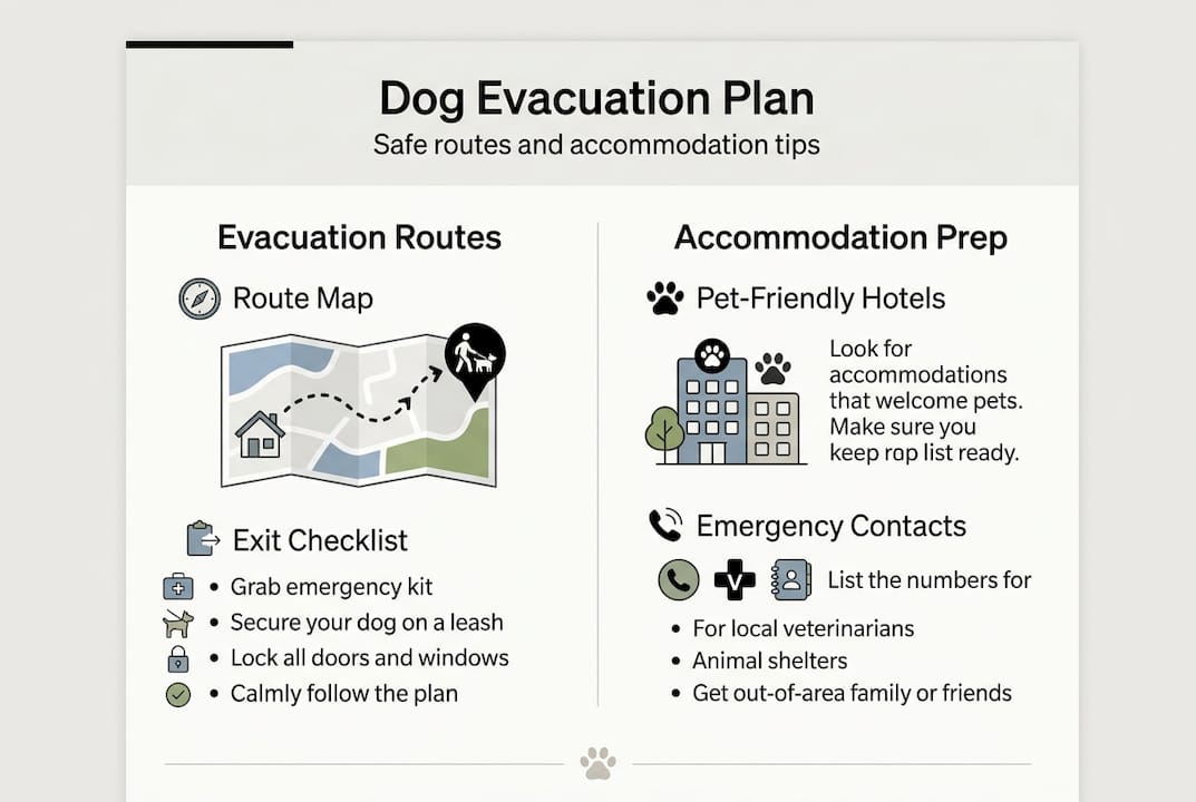 Infographic on dog evacuation and accommodation planning