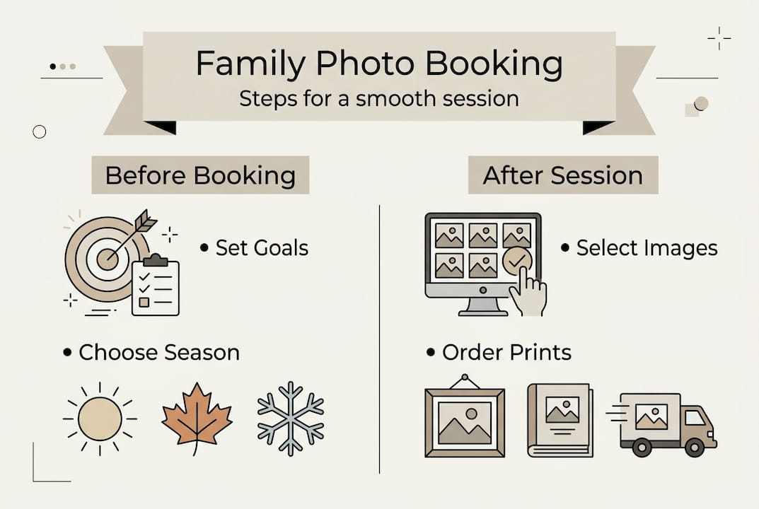 Infographic overview of booking family photography