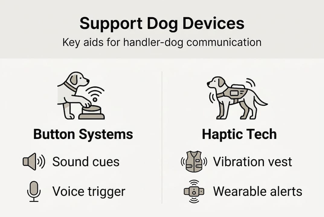 Infographic of support dog tech devices