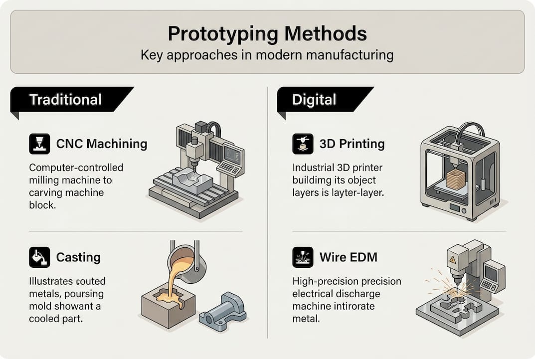 Infographic comparing prototyping methods categories