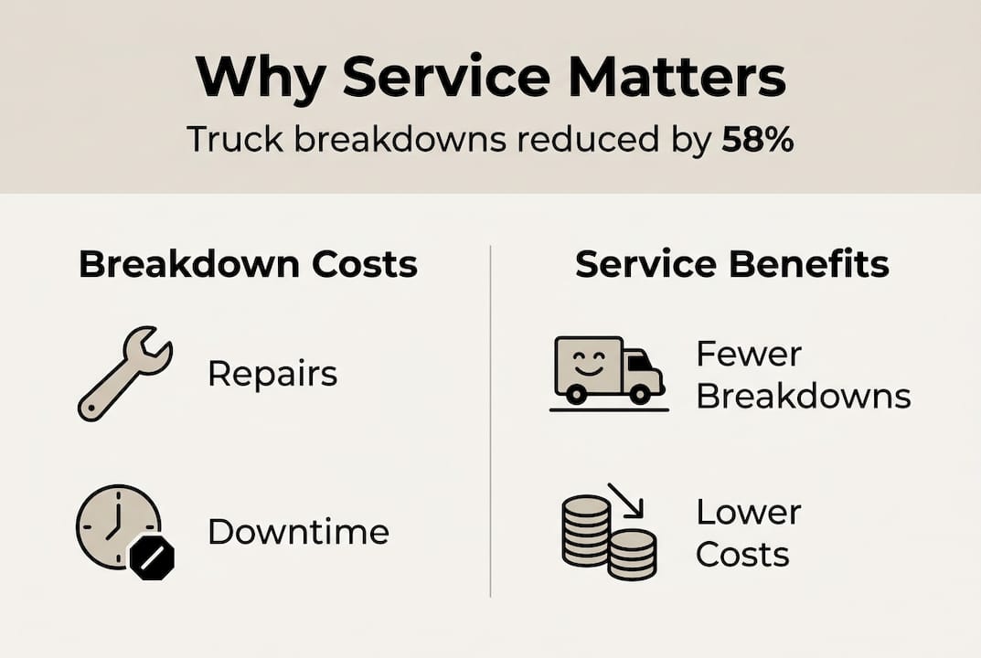 Infographic comparing truck service and breakdown costs