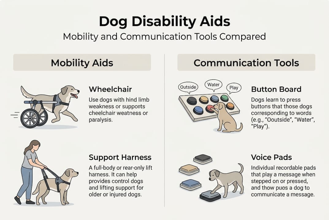 Infographic shows mobility and communication aids overview