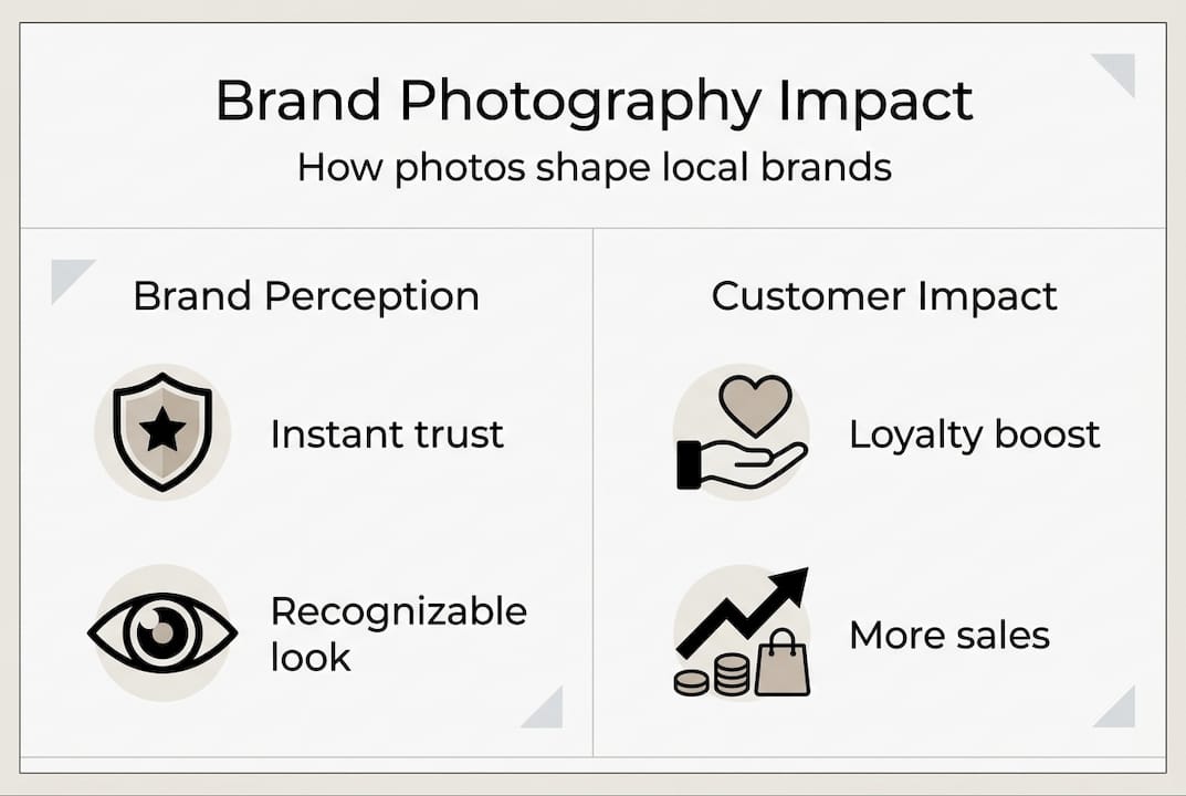 Minimalist infographic showing effects of brand photography