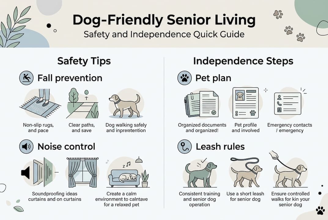 Infographic on senior pet safety and independence