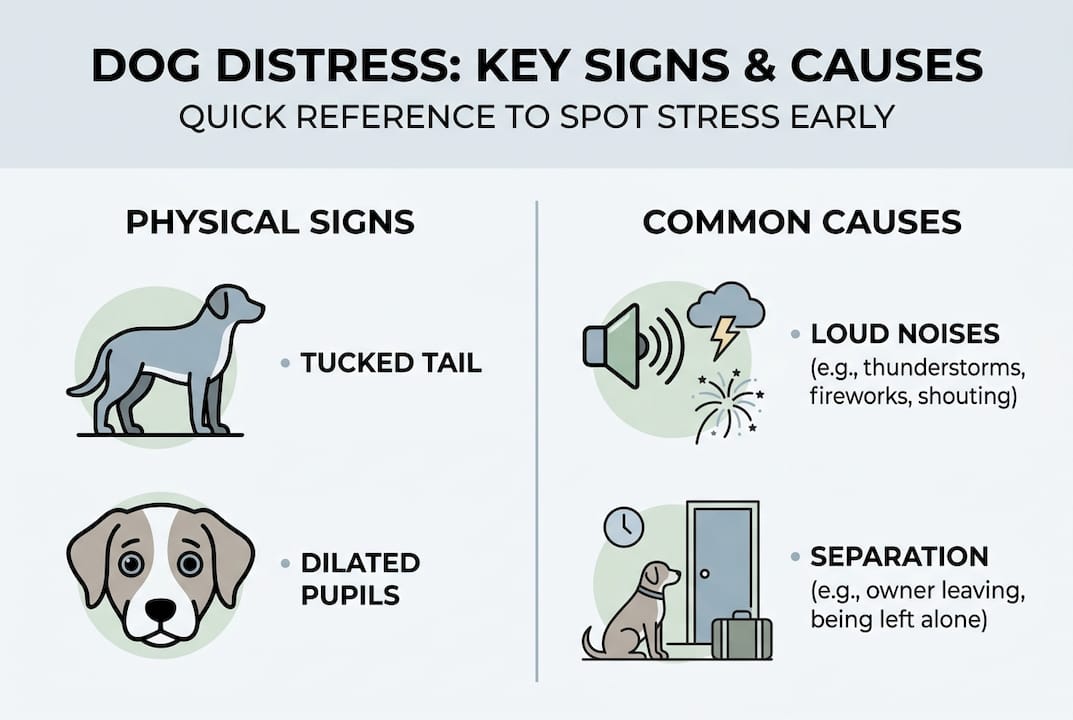 Infographic: Dog distress signs and main causes
