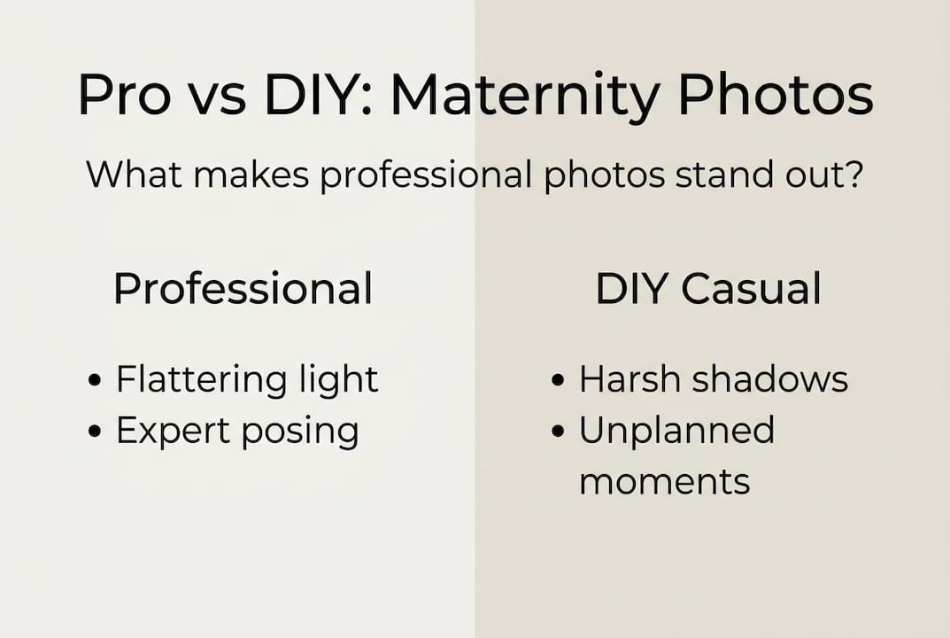 Infographic comparing professional and DIY maternity photos