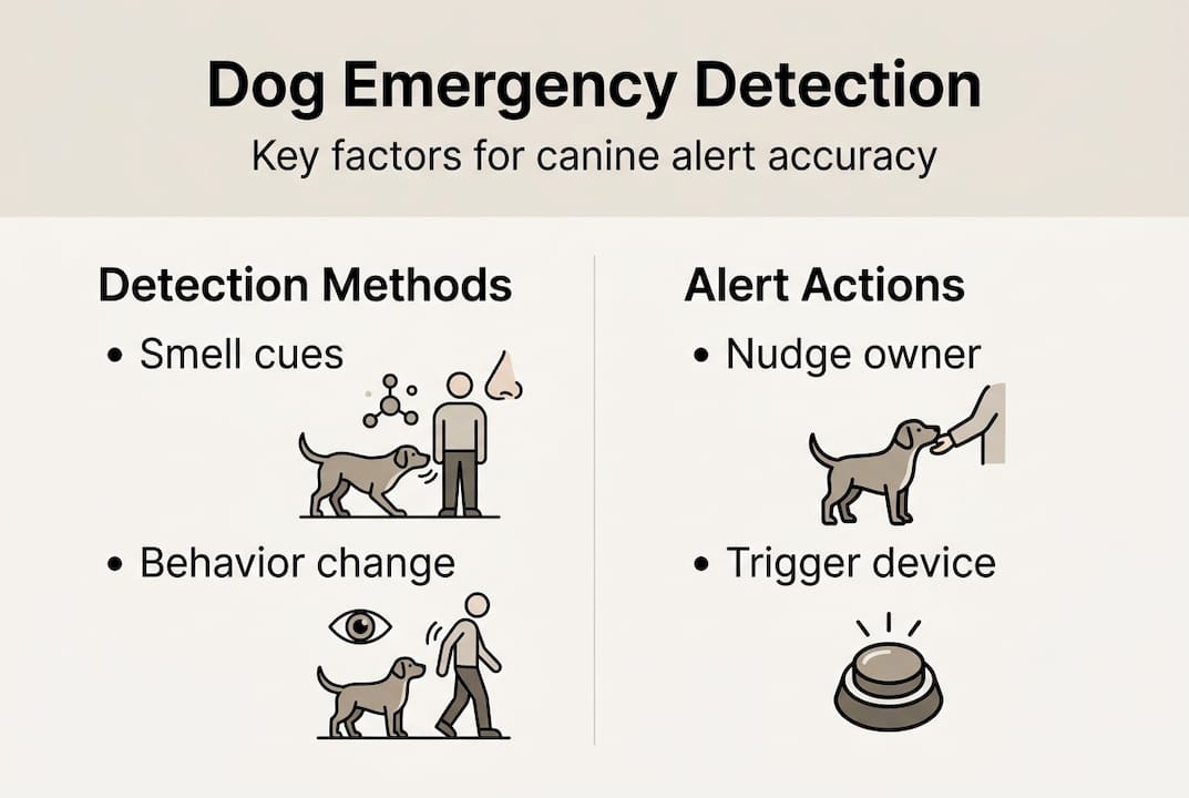 Infographic showing dog detection methods and alerts