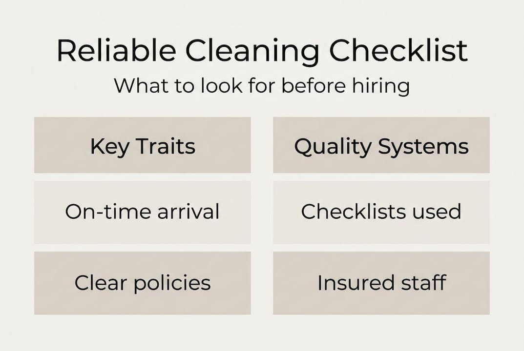 Infographic checklist for reliable cleaning companies