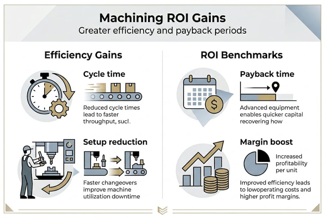 Infographic on machining ROI and efficiency gains