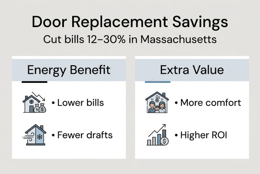 Infographic on energy savings from new doors