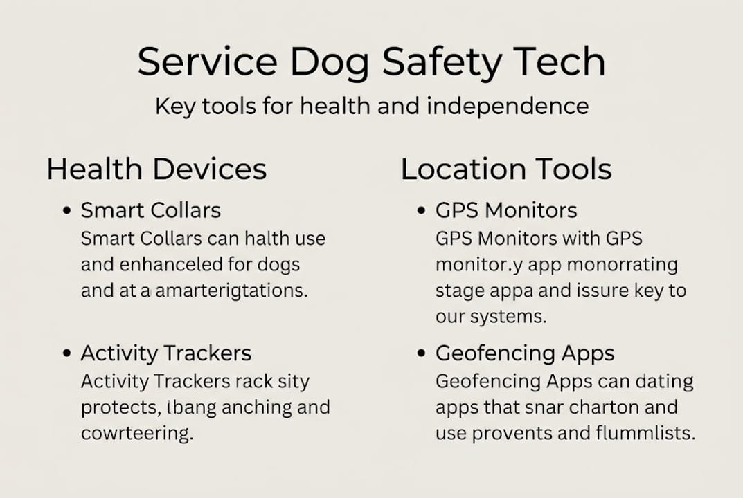 Infographic of top service dog safety technology