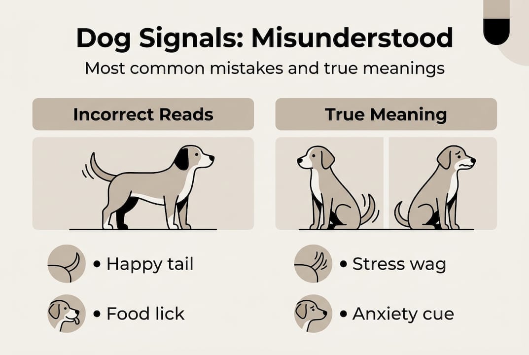 Infographic dog signals and meanings