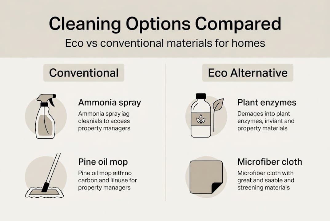Infographic comparing eco and conventional products