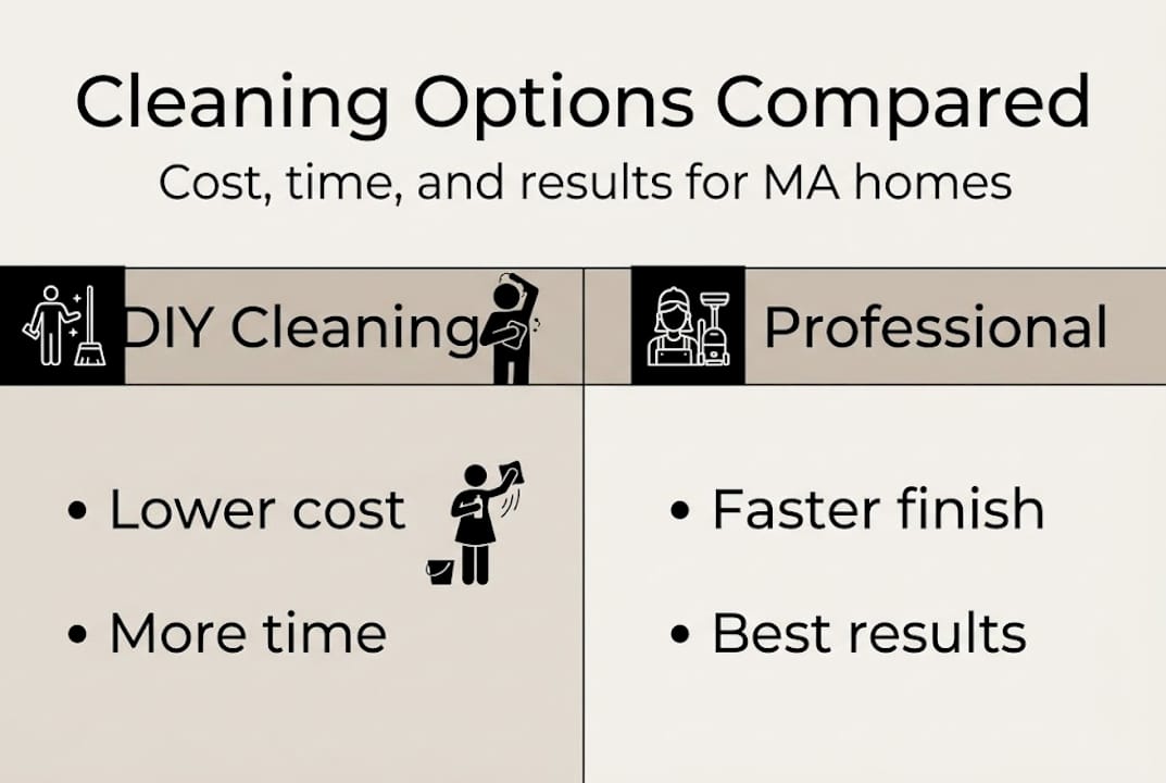Infographic comparing DIY and professional cleaning