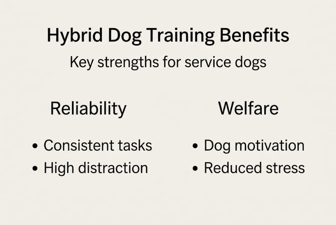 Infographic comparing hybrid training strengths