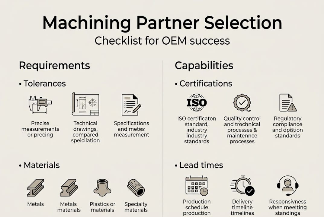 Infographic on machining partner selection checklist