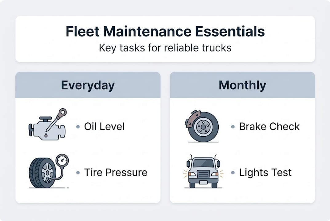 Infographic of fleet maintenance key tasks