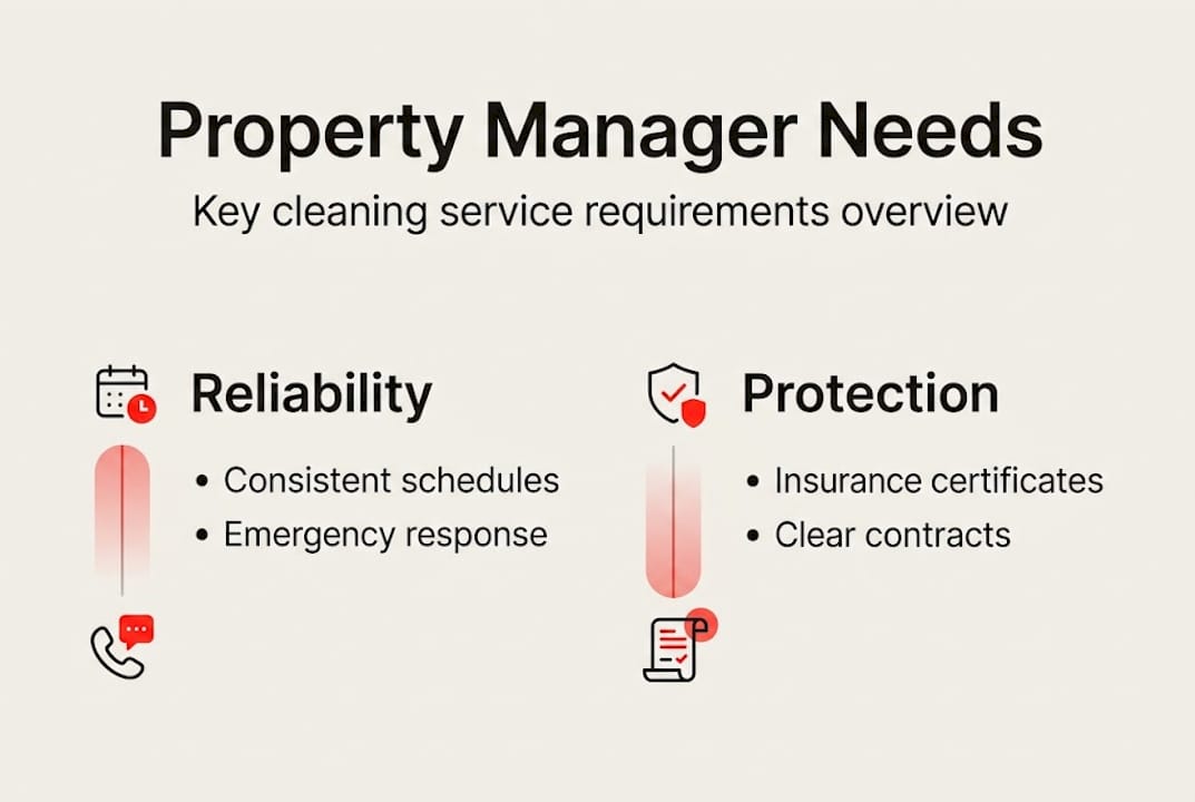 Infographic outlining property manager cleaning needs