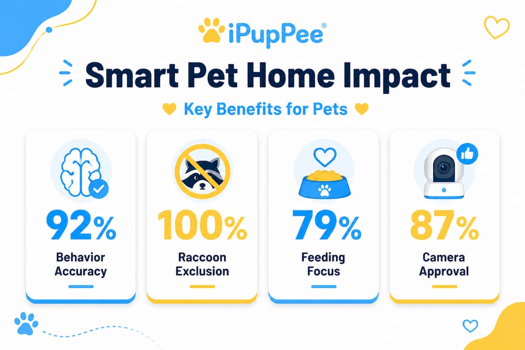 Infographic showing smart pet tech benefits and statistics