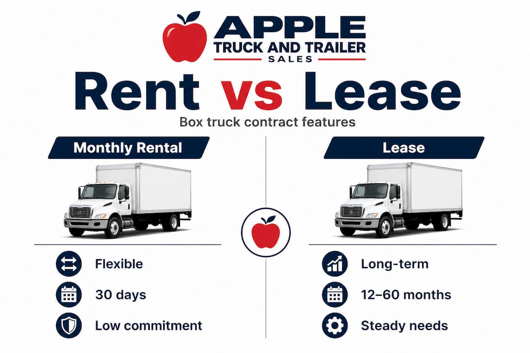 Infographic comparing rental and lease contracts