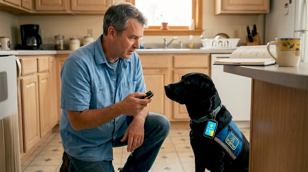 Handler integrates digital safety in daily dog training