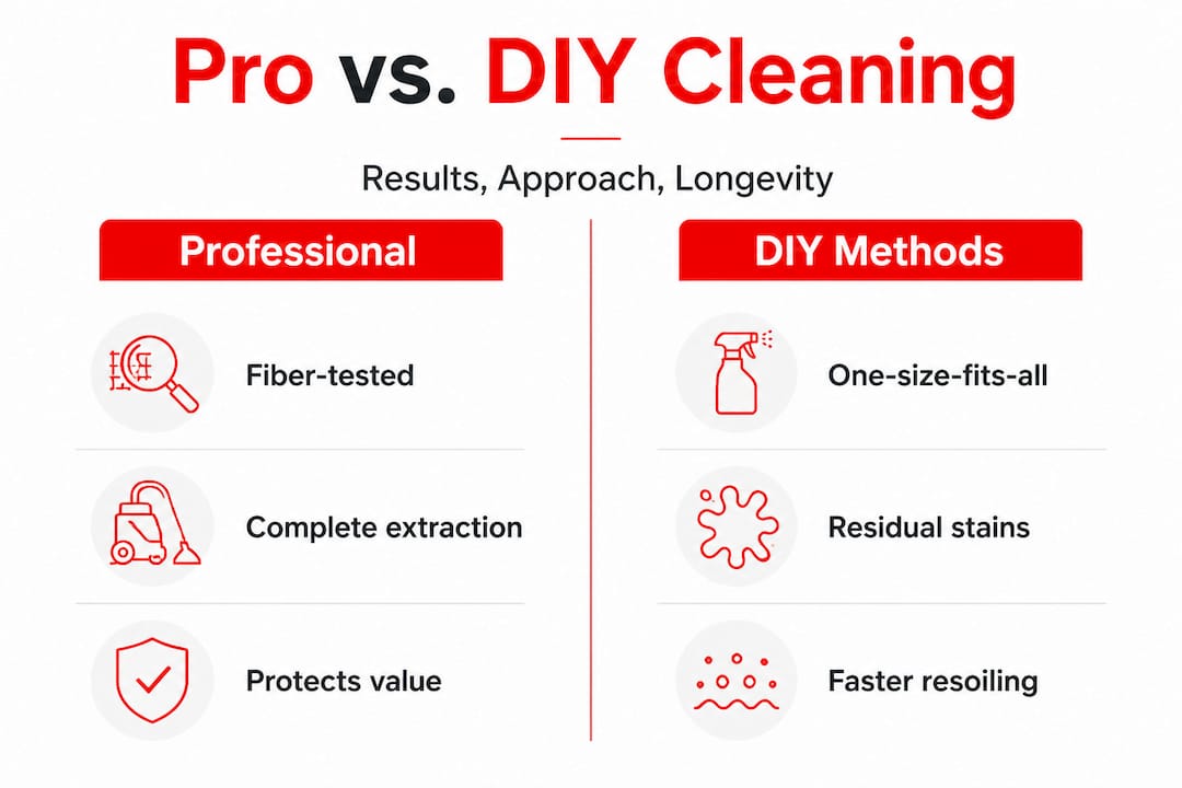 Infographic comparing professional and DIY cleaning