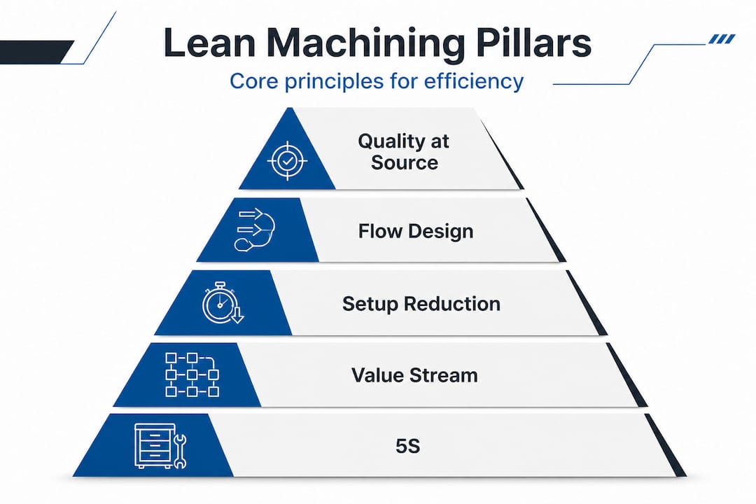 Hierarchical diagram of lean machining pillars