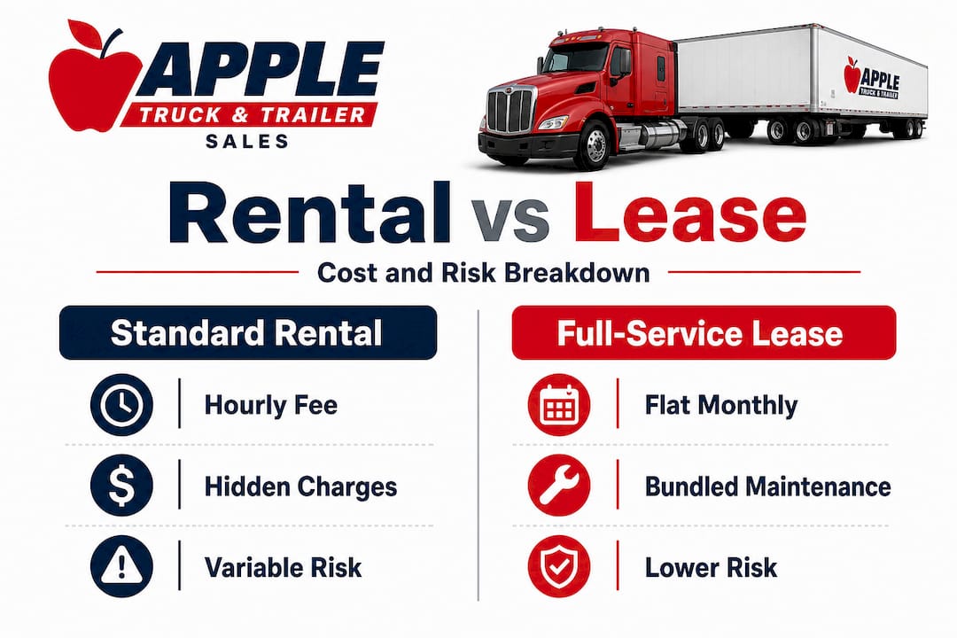 Infographic comparing rental and lease costs
