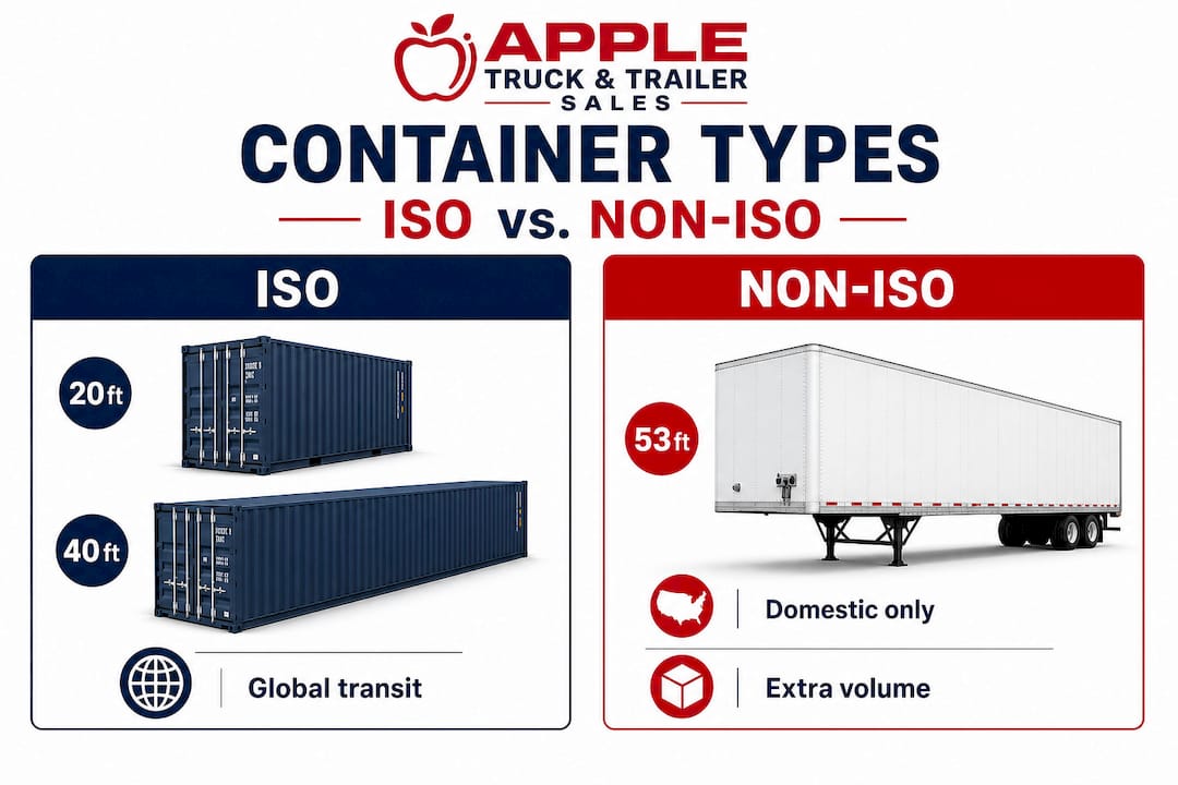 Infographic comparing ISO vs non-ISO containers