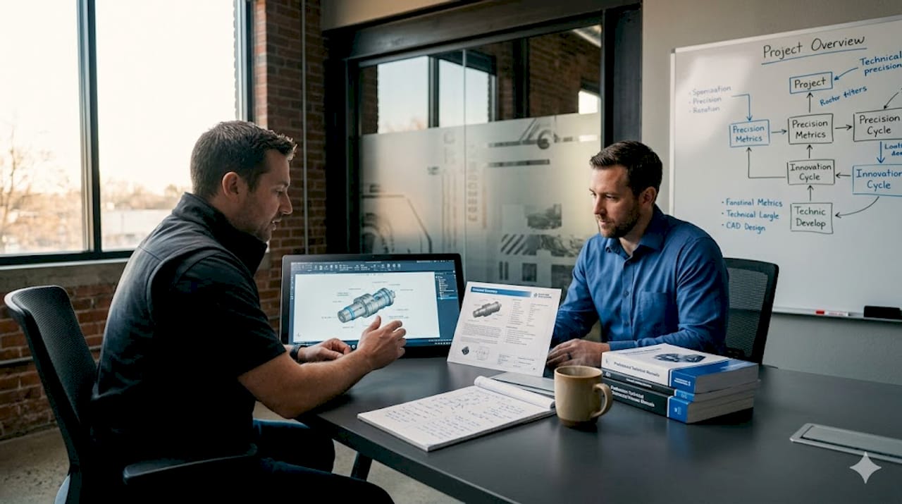 Engineers debating tooling decisions in conference room