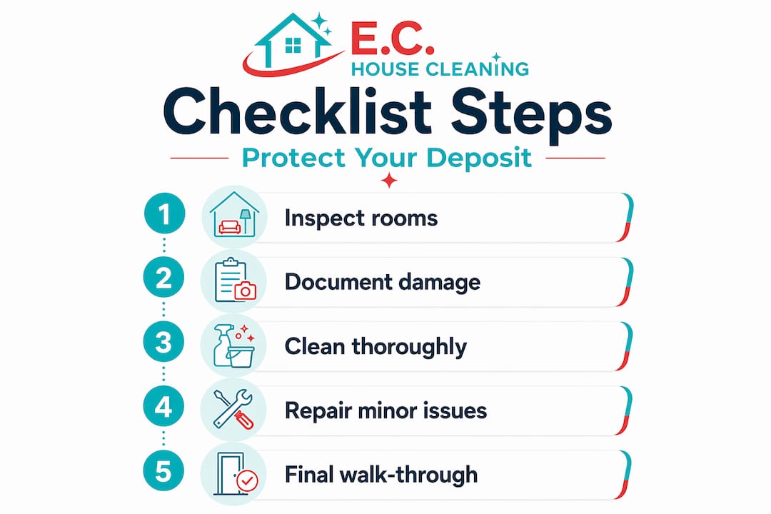 Infographic with move in out checklist steps