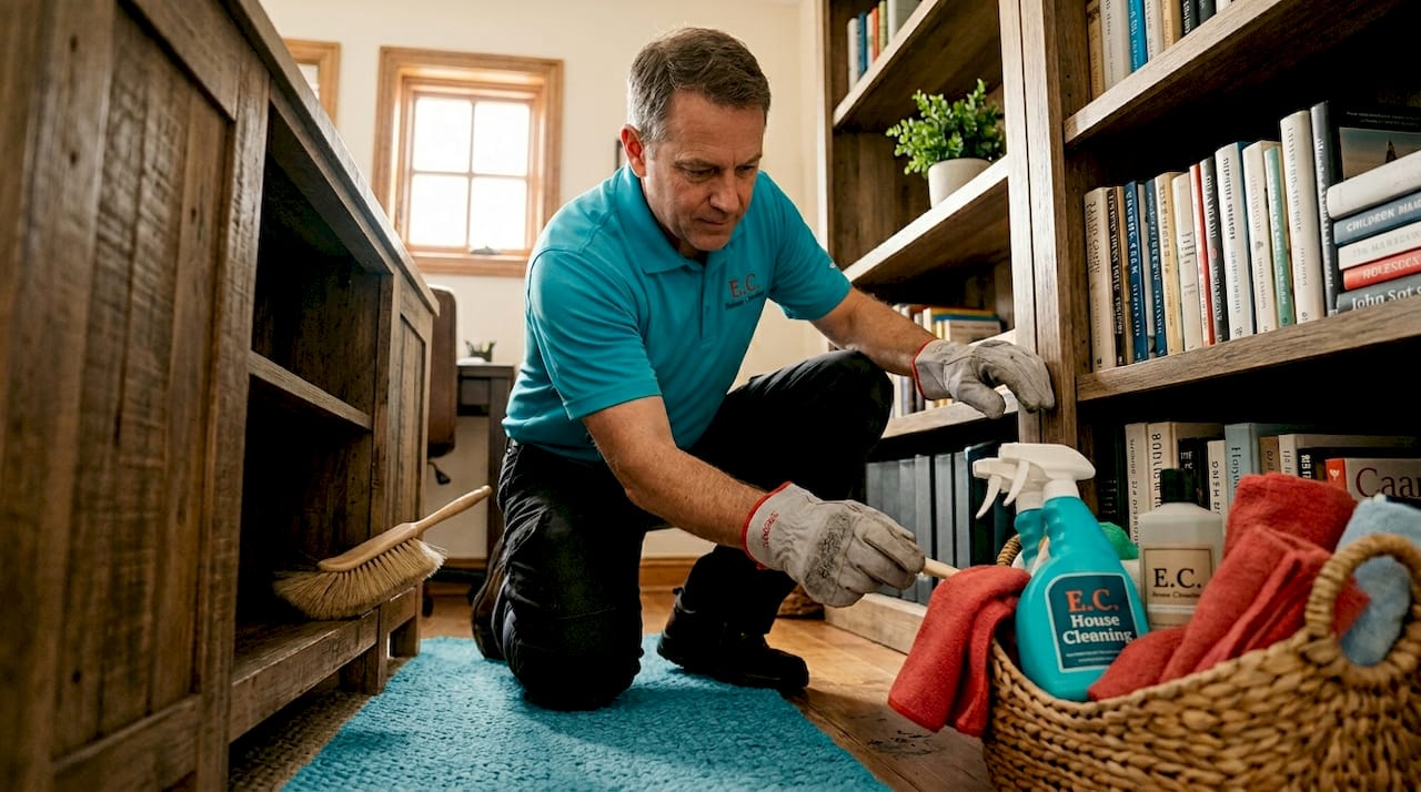 Cleaning neglected surfaces inside rental