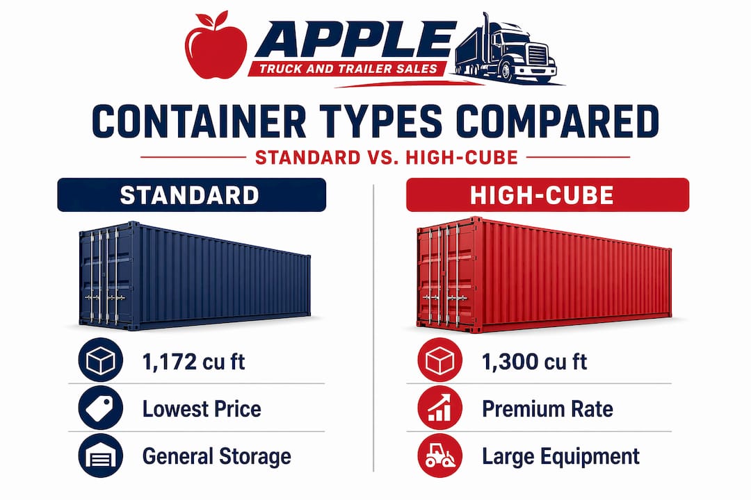 Infographic comparing standard and high-cube storage containers