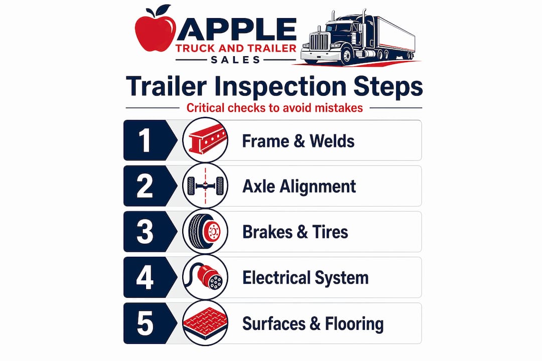 Infographic showing trailer inspection steps