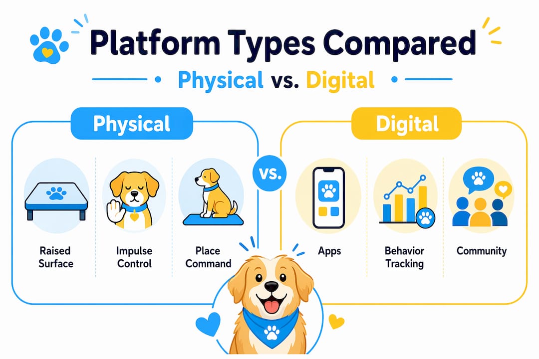 Infographic comparing physical and digital platforms
