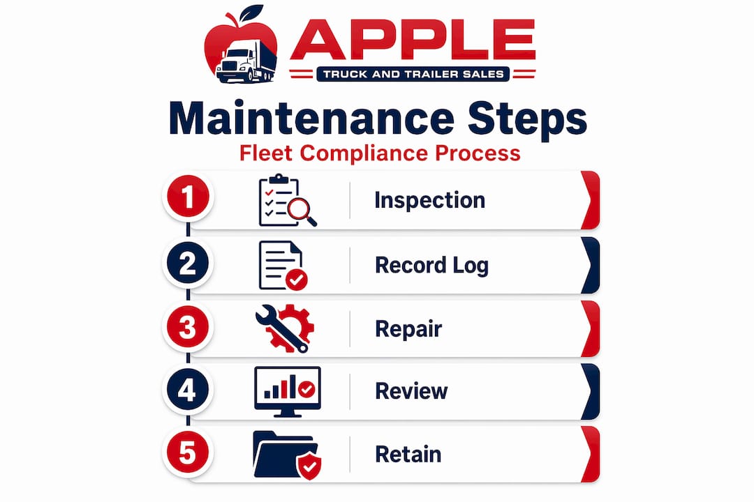 Infographic showing fleet truck 2026 maintenance steps
