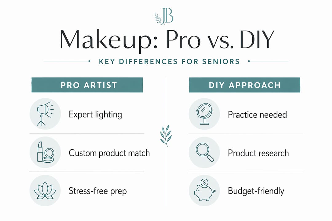 Infographic comparing pro makeup artist and DIY